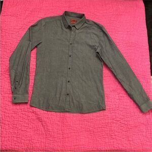Hugo Boss Gray Casual Button Down Shirt with Long Sleeves, M